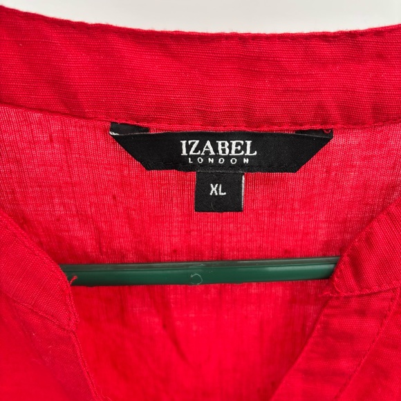 Red 60% Linen, 40% Cotton Top - Picture 8 of 9